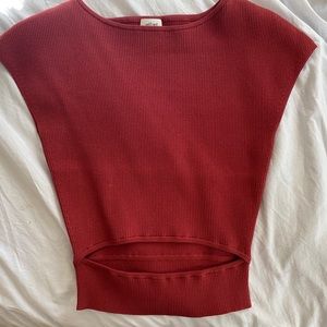 Aritzia Wilfred CUT-OUT KNIT TOP Size Small